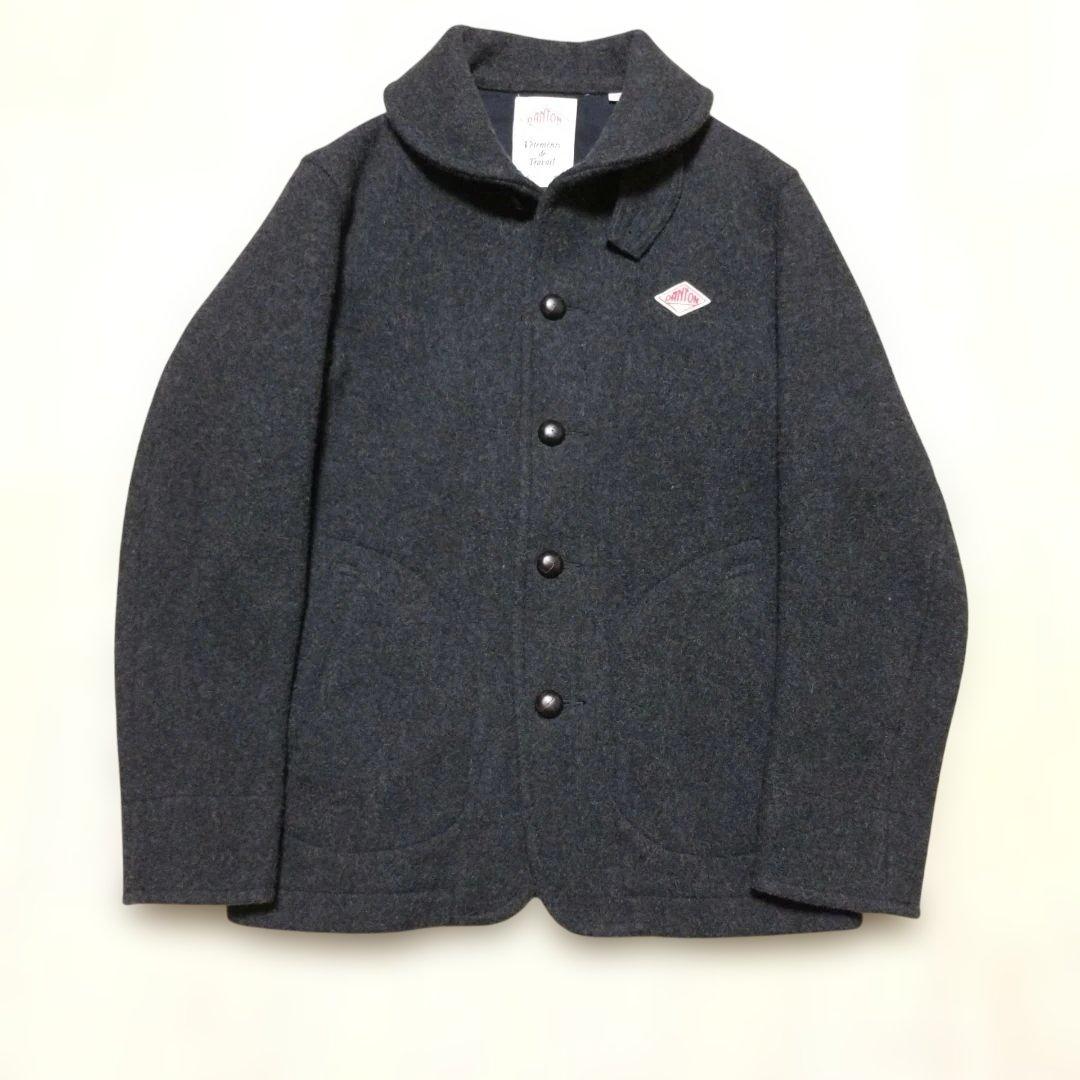 美品✨ダントン　ウールモッサコート　ラウンドカラー　くるみボタン　ウール　M