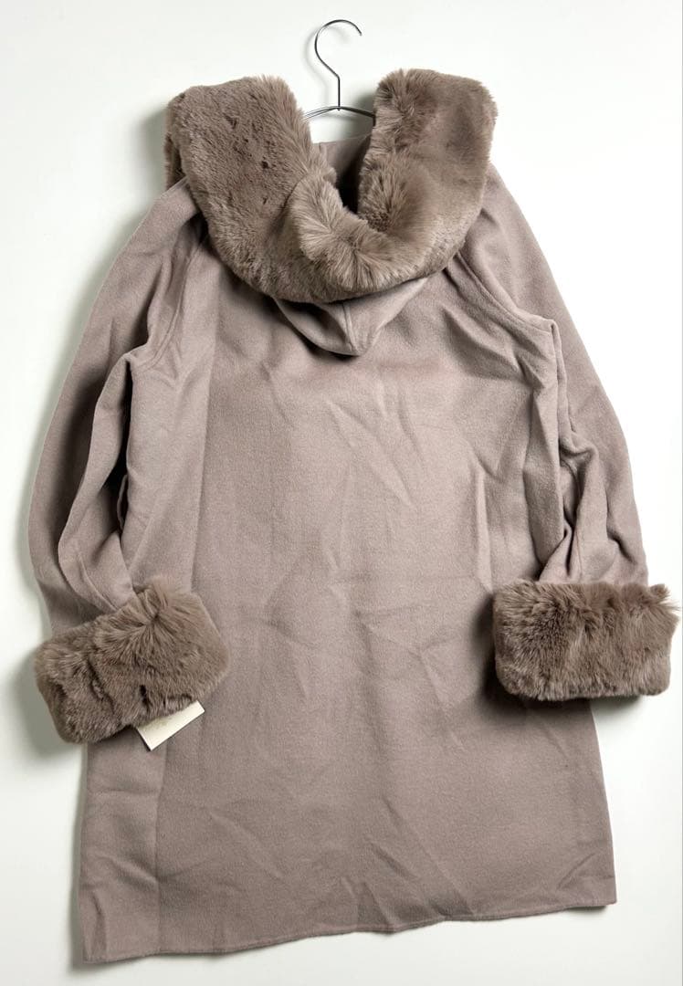 【未使用】グレースコンチネンタル/リバーガウンフードコート/ファー/ベルト付/M