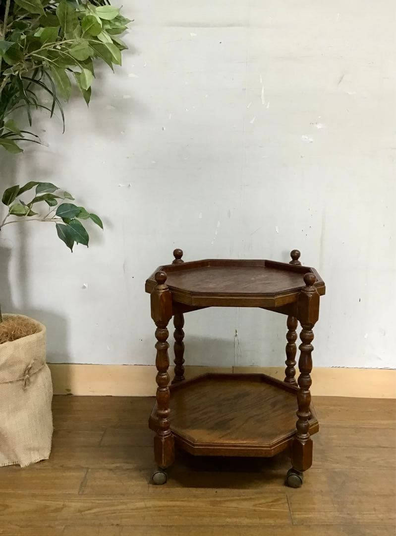 管301☆三越家具☆ブルージュ☆アンティーク☆八角ワゴン