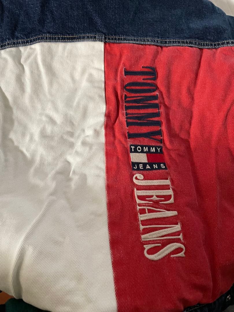 aki　トミーヒルフィガーGジャン　 XL ボア付き　暖かい　トリコロール