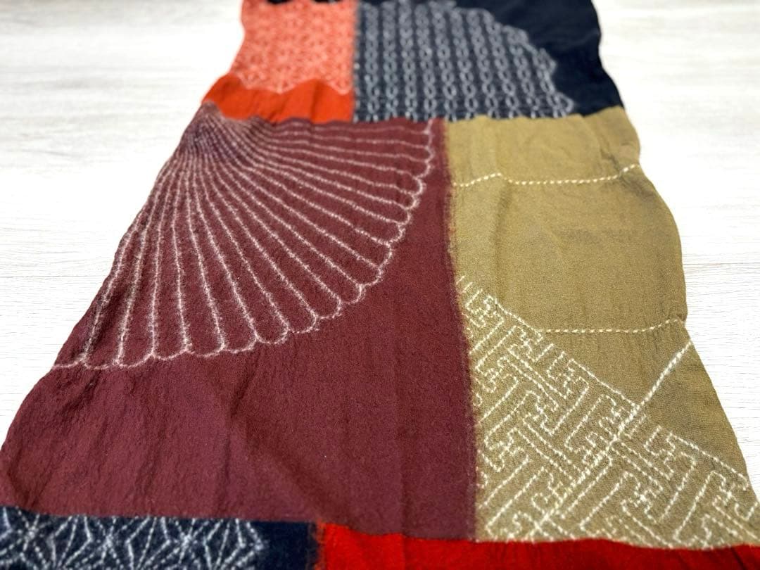 【レア】KAPITAL 刺し子 縮絨ウールマフラー