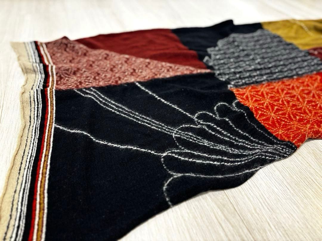 【レア】KAPITAL 刺し子 縮絨ウールマフラー