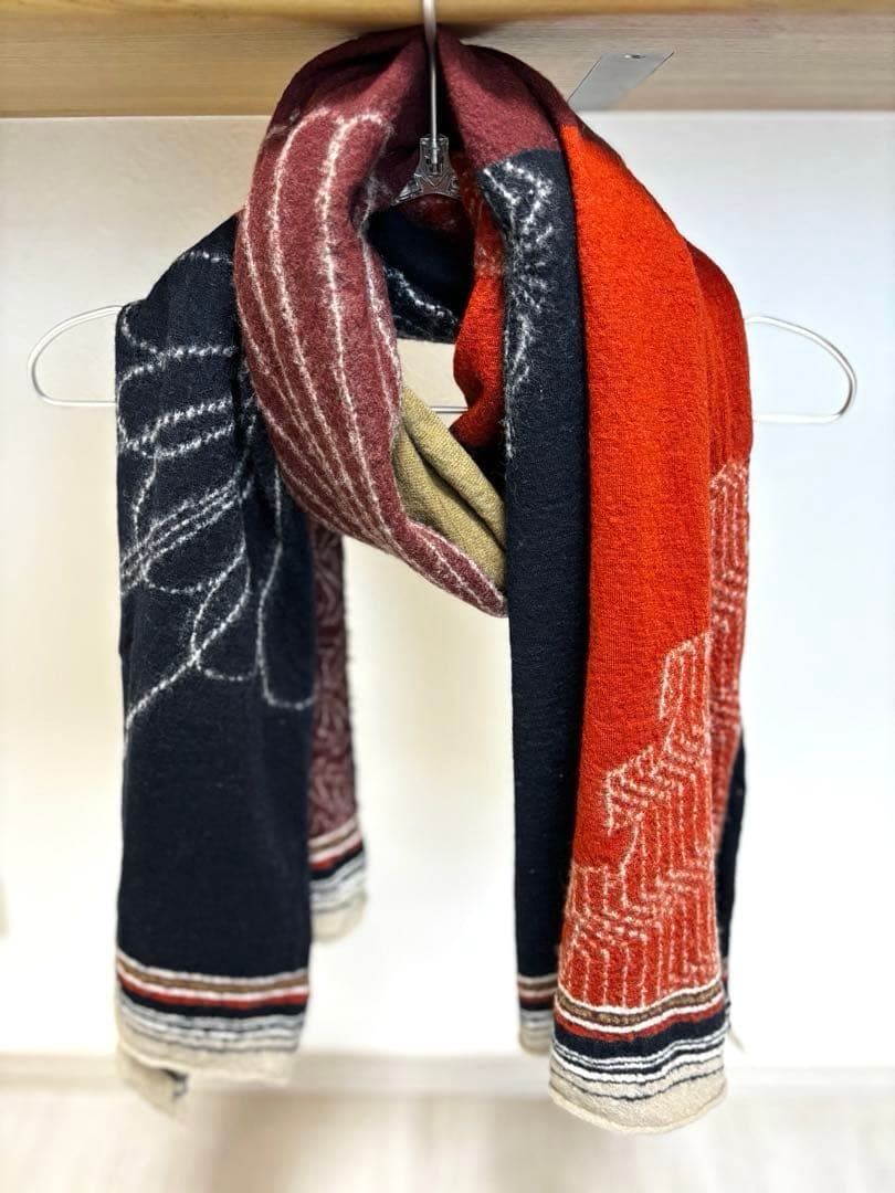 【レア】KAPITAL 刺し子 縮絨ウールマフラー