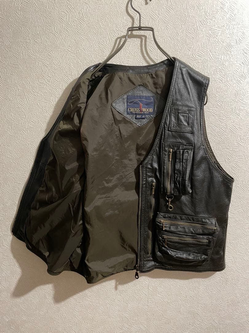 Vintage レザー フィッシング ベスト / ゲームポケット