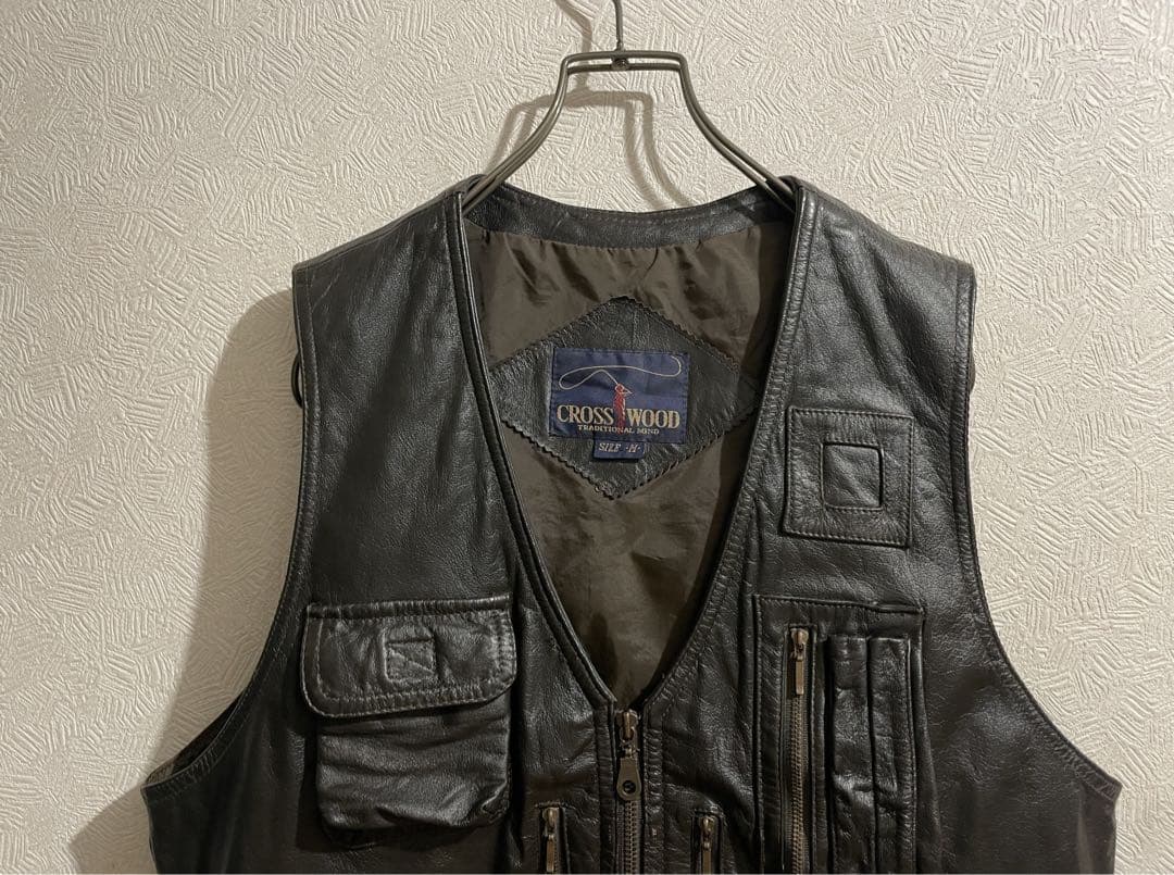 Vintage レザー フィッシング ベスト / ゲームポケット