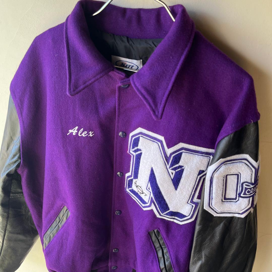 made in USA 襟付　スタジャン　ワッペン　刺繍　NEEF