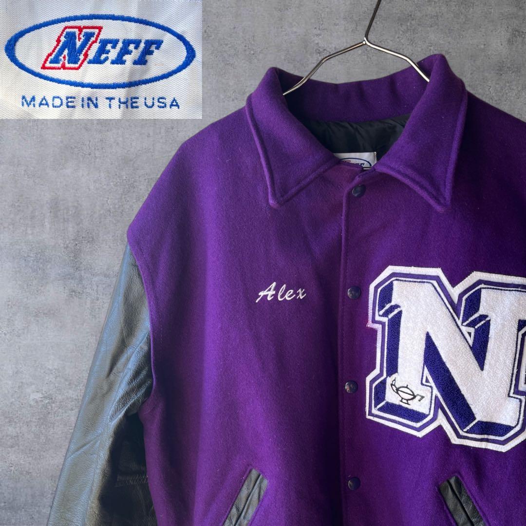 made in USA 襟付　スタジャン　ワッペン　刺繍　NEEF