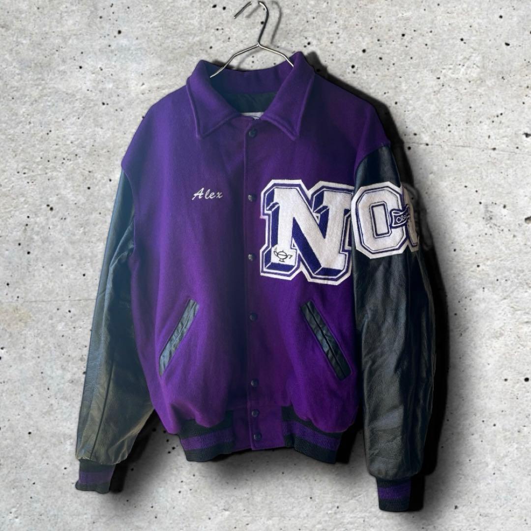 made in USA 襟付　スタジャン　ワッペン　刺繍　NEEF