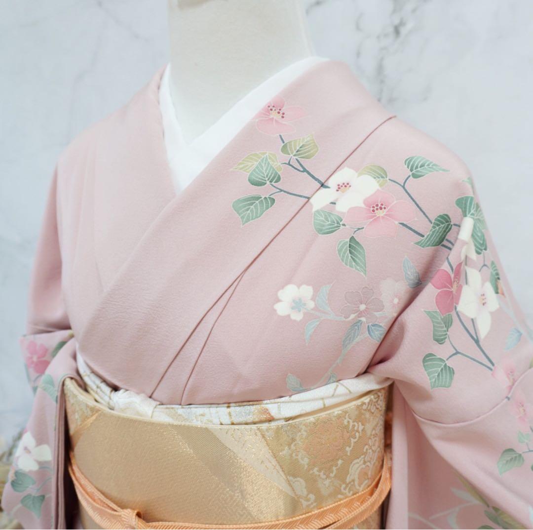 訪問着3点セットa492 訪問着　帯締め帯揚げ3点結婚式　落款