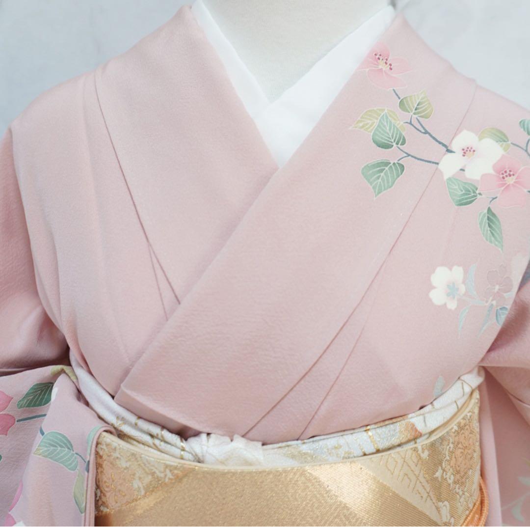 訪問着3点セットa492 訪問着　帯締め帯揚げ3点結婚式　落款