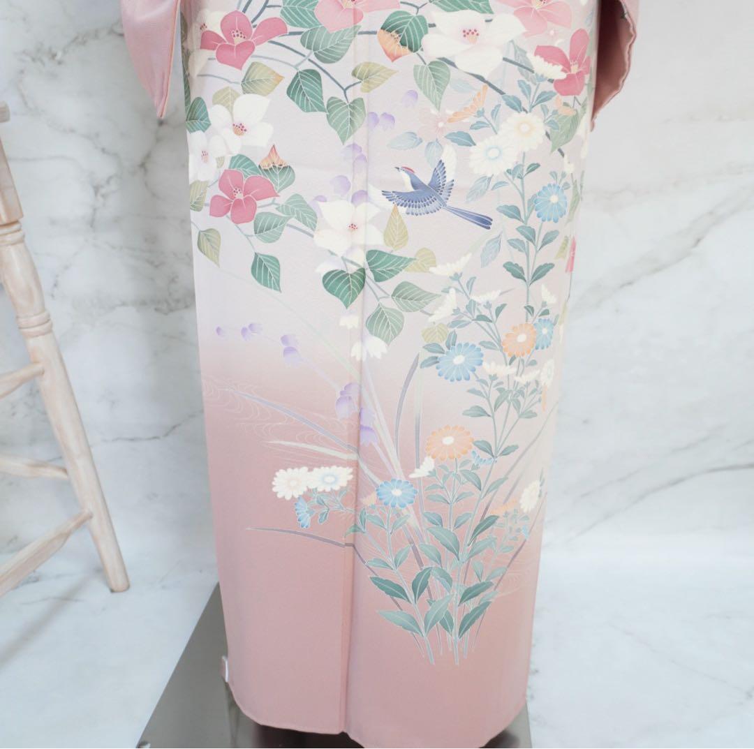 訪問着3点セットa492 訪問着　帯締め帯揚げ3点結婚式　落款