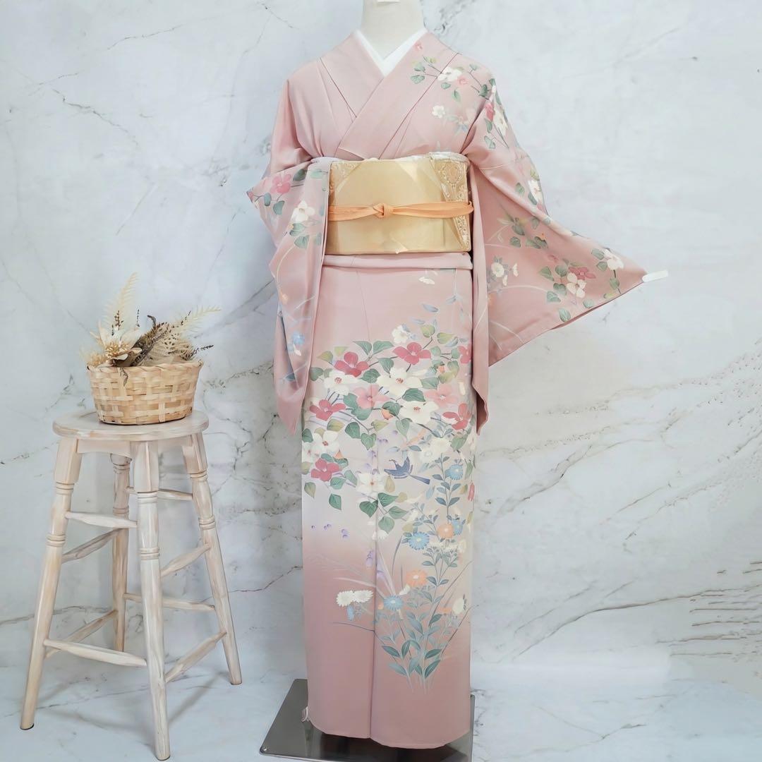 訪問着3点セットa492 訪問着　帯締め帯揚げ3点結婚式　落款