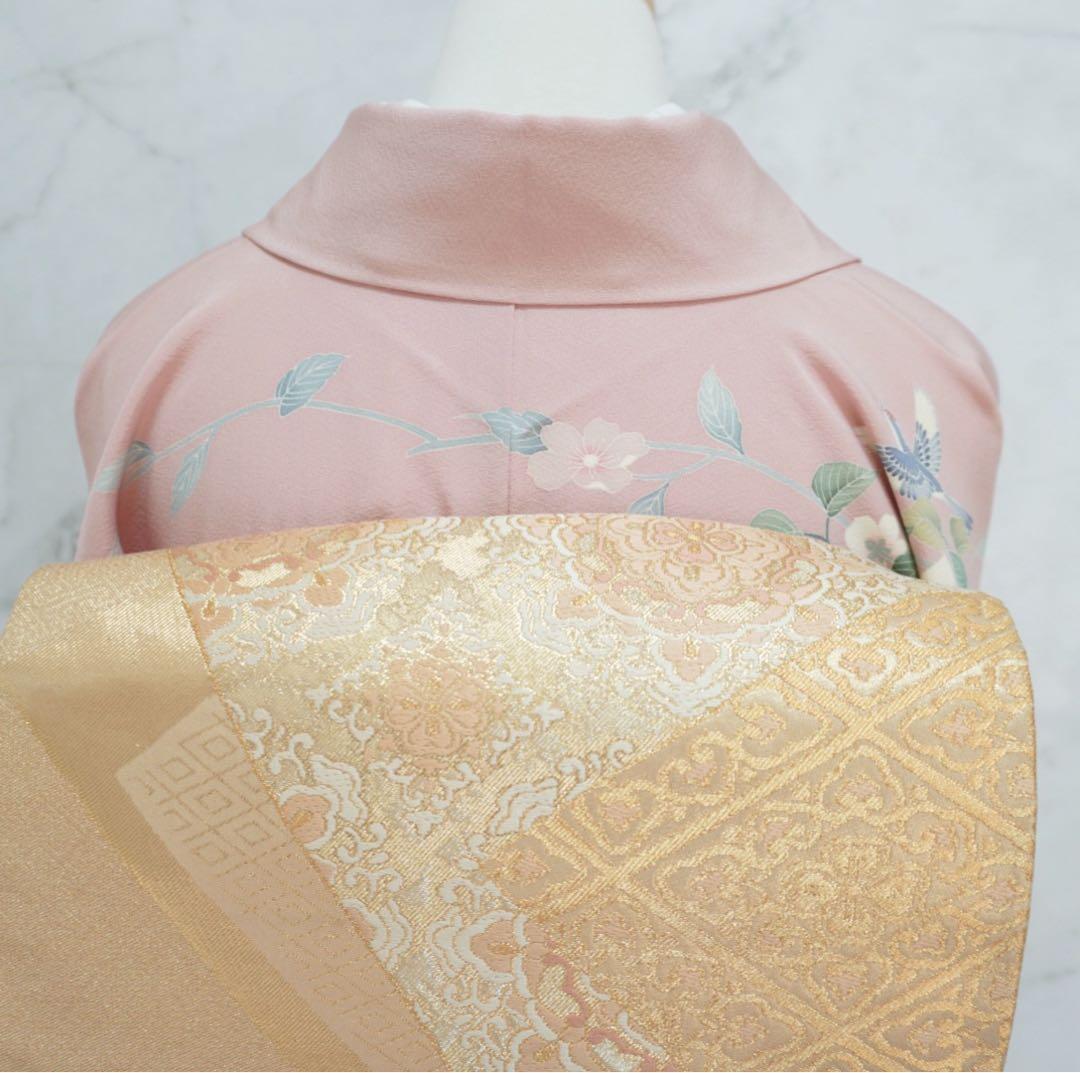 訪問着3点セットa492 訪問着　帯締め帯揚げ3点結婚式　落款