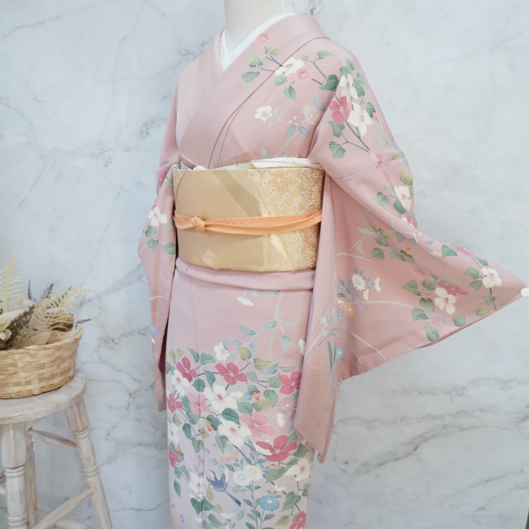 訪問着3点セットa492 訪問着　帯締め帯揚げ3点結婚式　落款