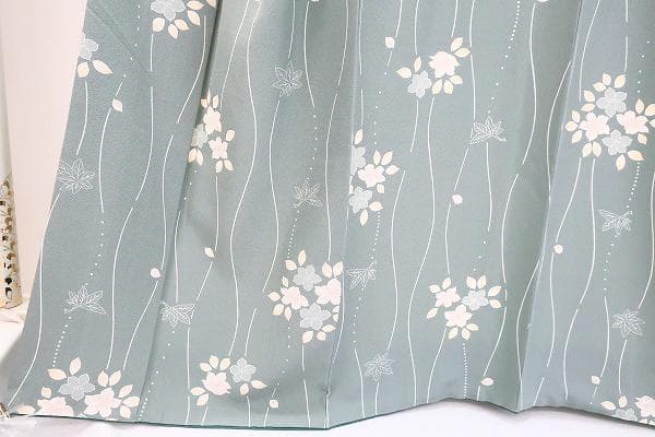 ★専用★未使用品 小紋 縮緬地 くすんだ青緑 立涌文身丈163cm 袷 お洒落