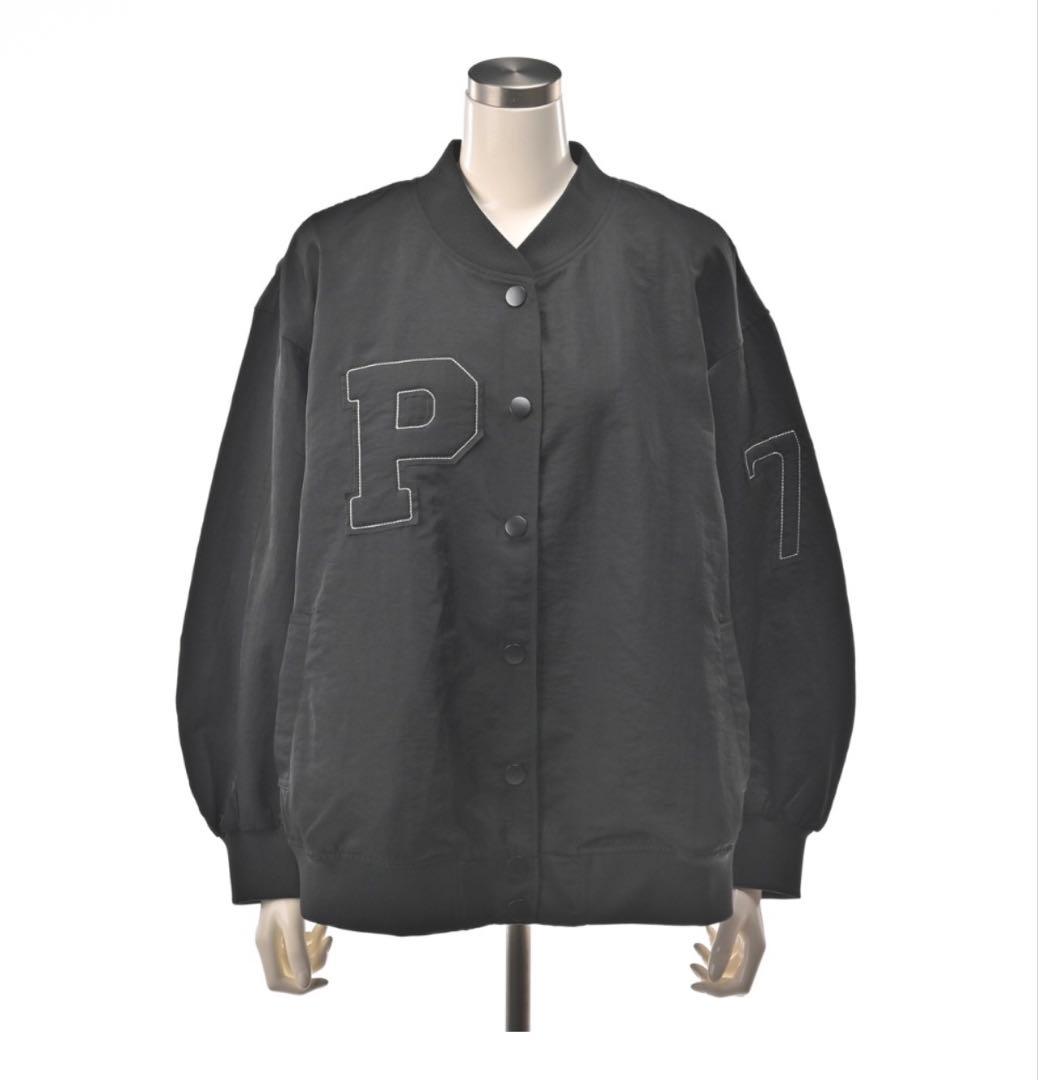 【新品未使用】 person's ぷっくりロゴライト　スタジャン　ネイビー　Ｓ