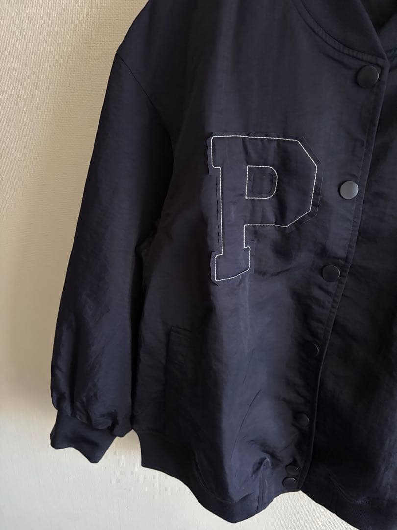 【新品未使用】 person's ぷっくりロゴライト　スタジャン　ネイビー　Ｓ