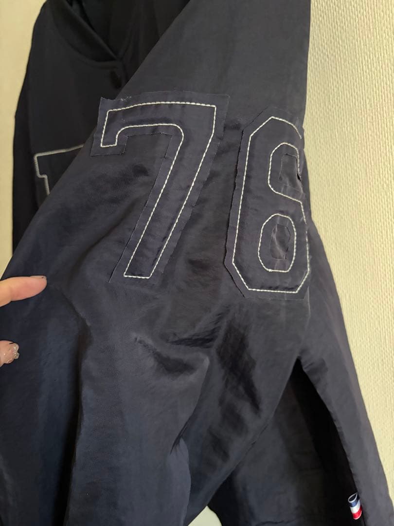 【新品未使用】 person's ぷっくりロゴライト　スタジャン　ネイビー　Ｓ