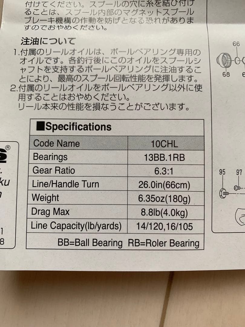 美品　Megabass Orochi 左巻きリール 6.3：1