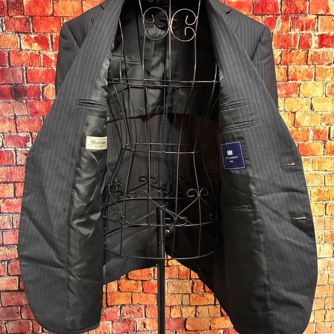 極美品☆ミツミネ　高級ウール100% スーツセットアップ AB4 ダークグレー