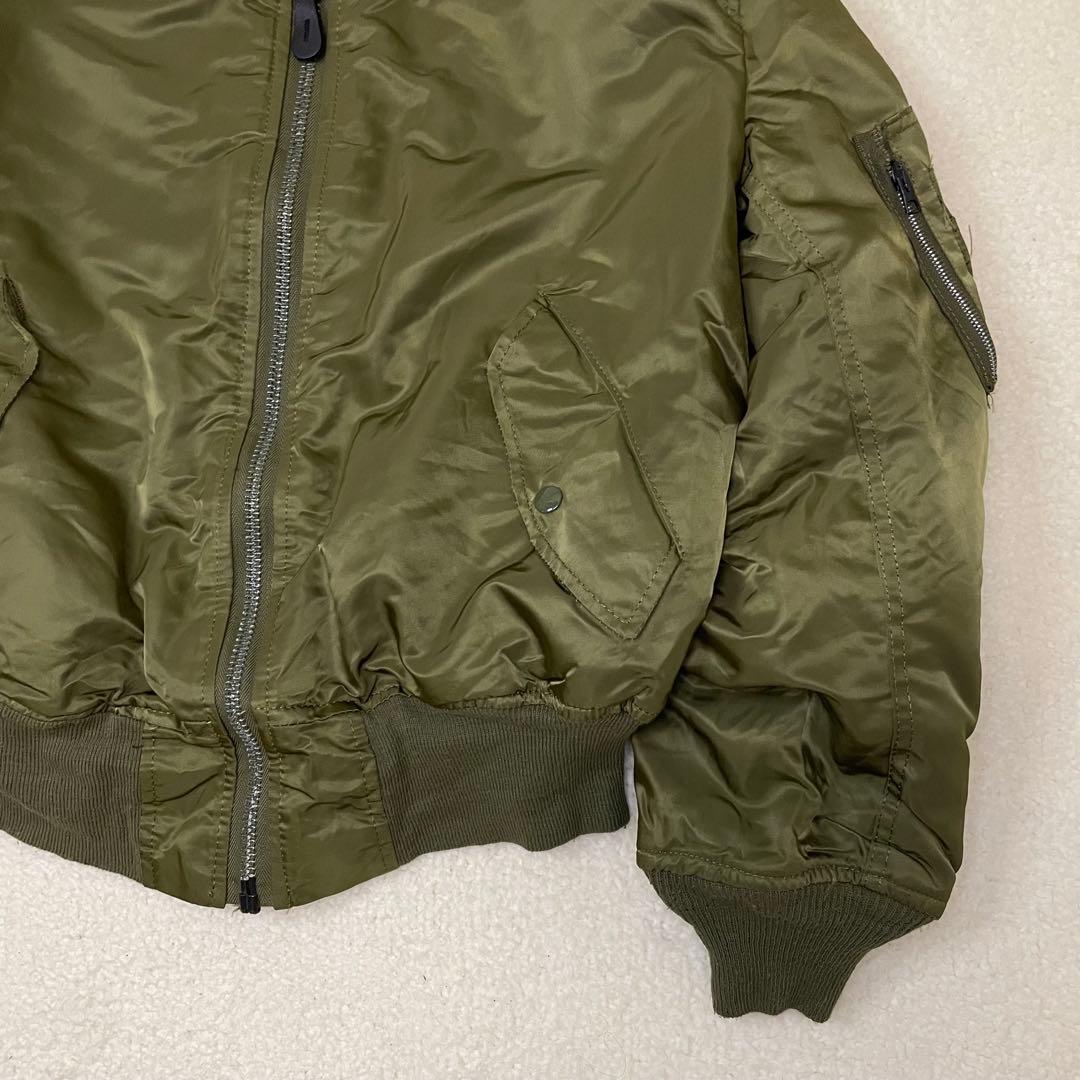 90s USA製 ALPHA アルファ MA-1 フライトジャケット 短丈 L