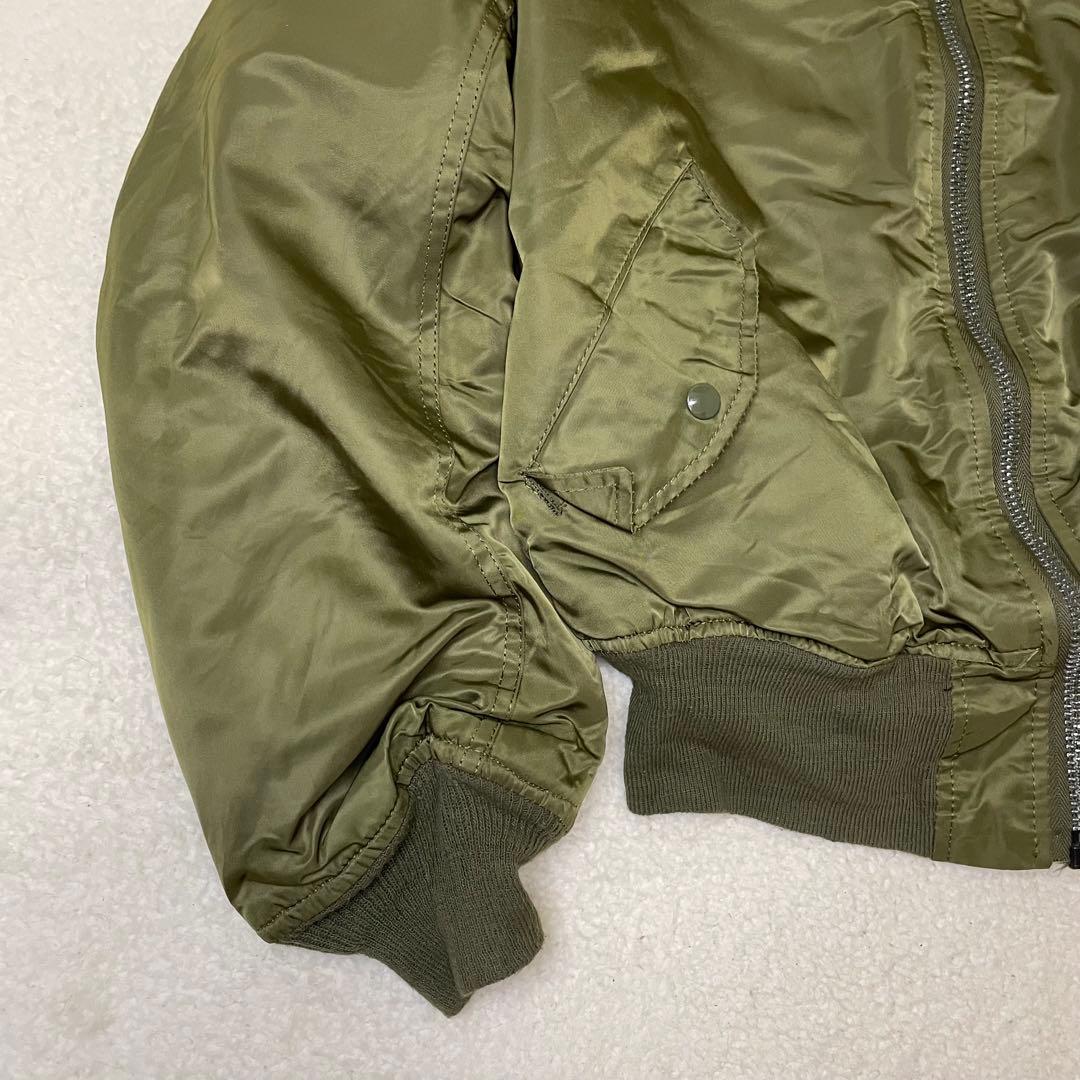 90s USA製 ALPHA アルファ MA-1 フライトジャケット 短丈 L