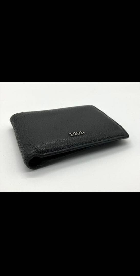 DIOR 黒 レザー 二つ折り財布　30日まで値下げ