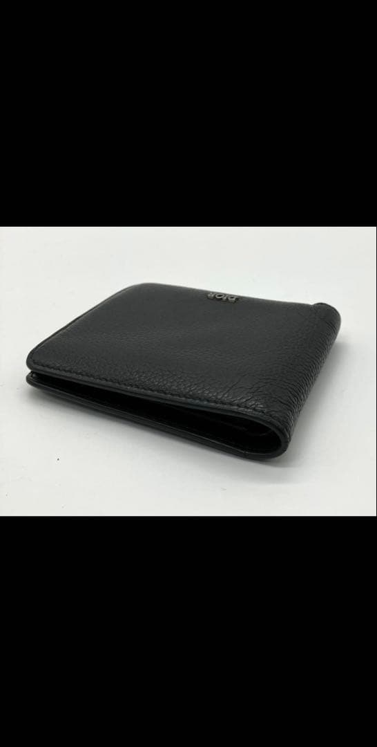 DIOR 黒 レザー 二つ折り財布　30日まで値下げ