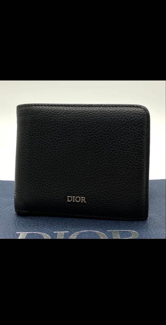 DIOR 黒 レザー 二つ折り財布　30日まで値下げ