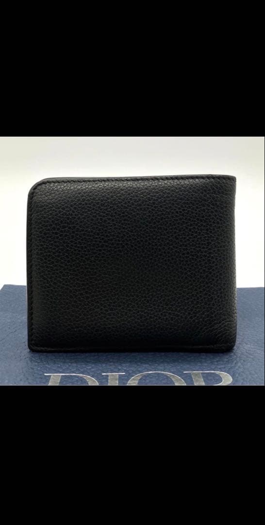 DIOR 黒 レザー 二つ折り財布　30日まで値下げ