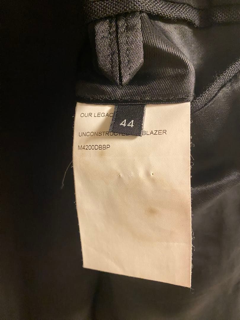 ジャケット・アウター OUR LEGACY UNCONSTRUCTED DB BLAZER 44