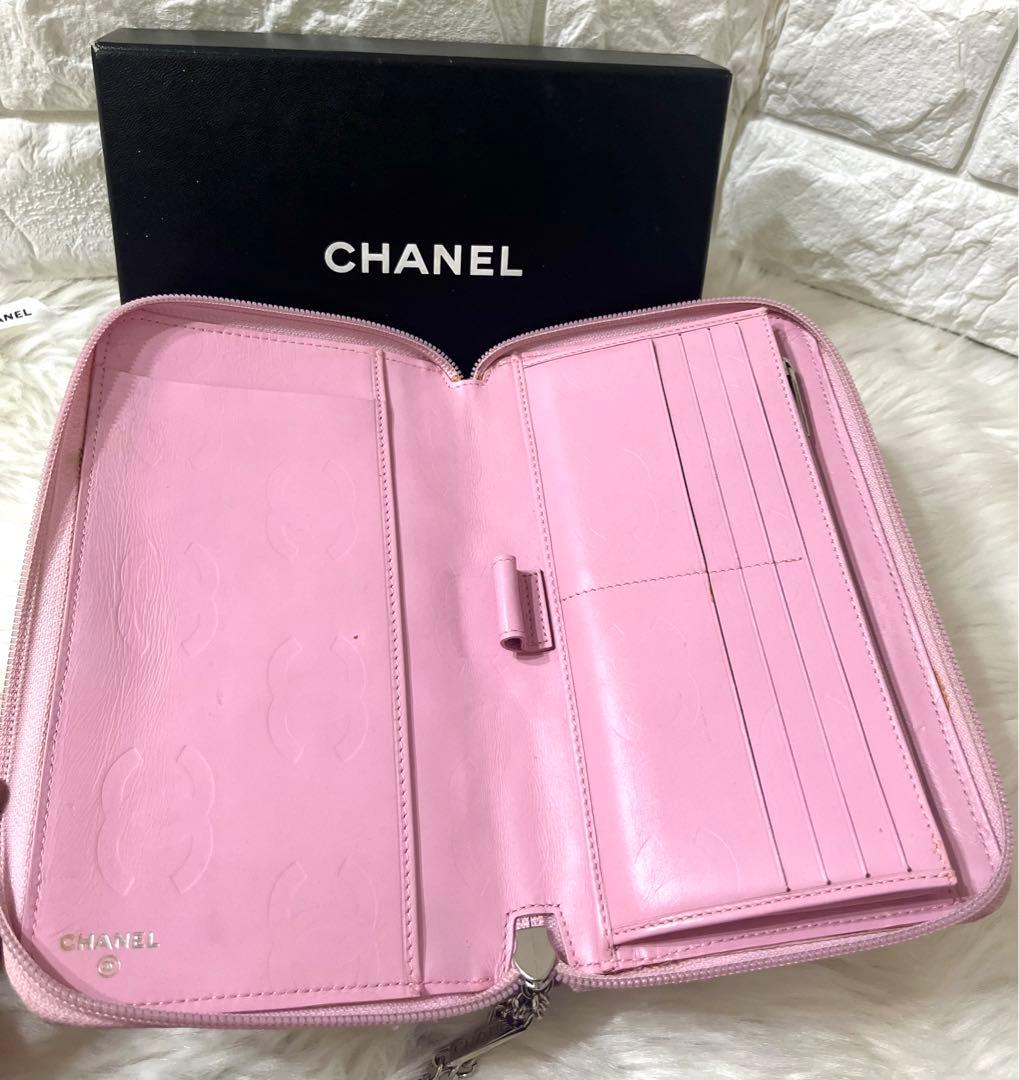 【はな様】人気商品☆シャネル カンボンライン ラウンドファスナー ピンク