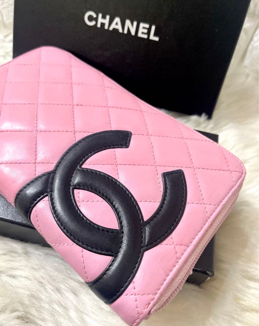 【はな様】人気商品☆シャネル カンボンライン ラウンドファスナー ピンク