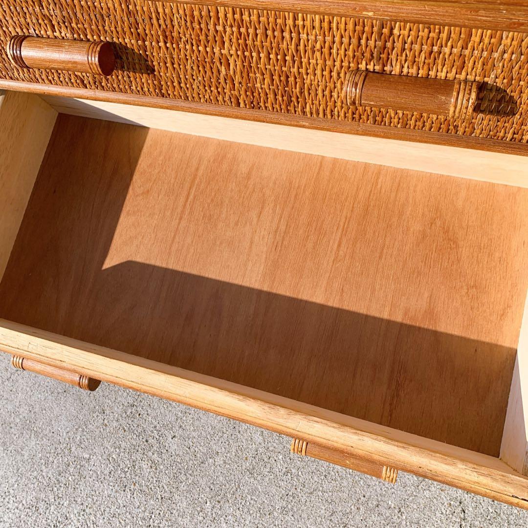 ラタン10杯チェスト 昭和レトロ エスニック アジアン 籐家具 ラタン 古民具