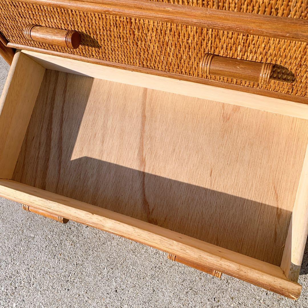 ラタン10杯チェスト 昭和レトロ エスニック アジアン 籐家具 ラタン 古民具