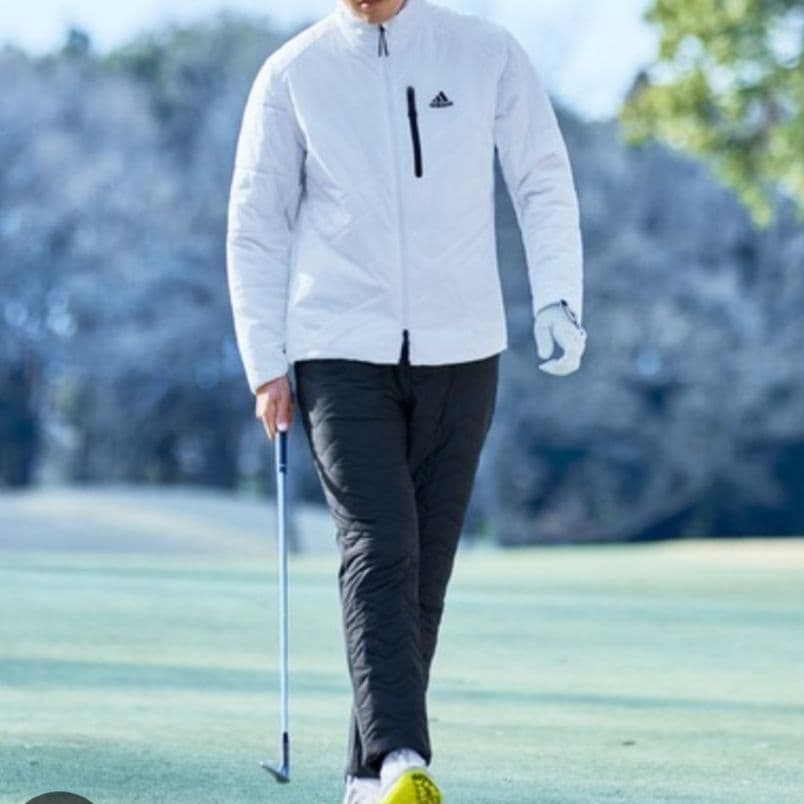 ☆アディダス☆ダブルジップ☆中綿入り☆ウーブンジャケット☆ホワイト☆極暖☆軽量☆