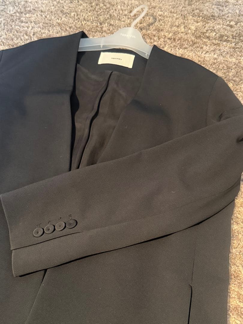 ジャケット・アウター TODAYFUL Collarless Twill JK BLK 36