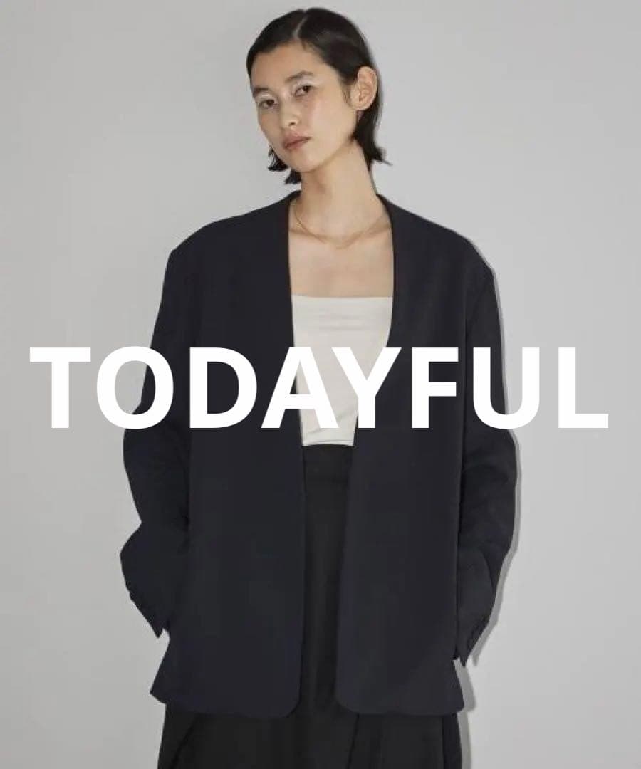ジャケット・アウター TODAYFUL Collarless Twill JK BLK 36