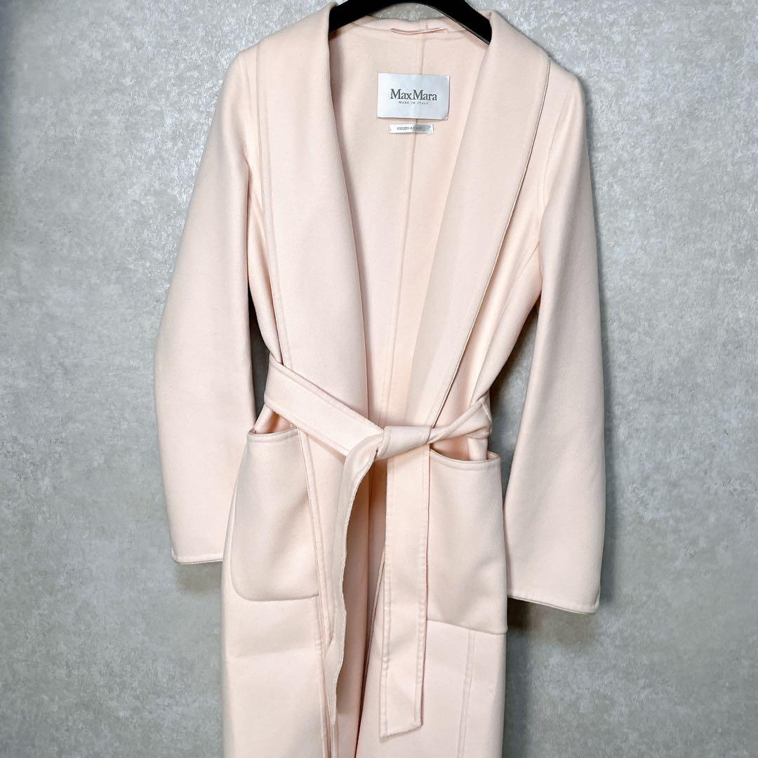 未使用級　最高級 白タグ マックスマーラ 艶感美しい クチートアマーノ コート