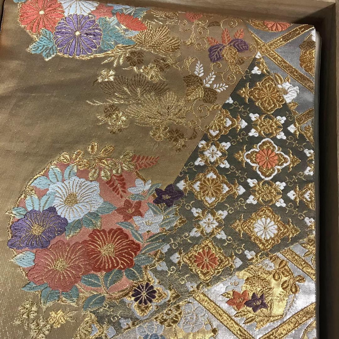 FF-193 袋帯 金錦 結粋 逸品 正絹 六通 金箔 金糸 高級