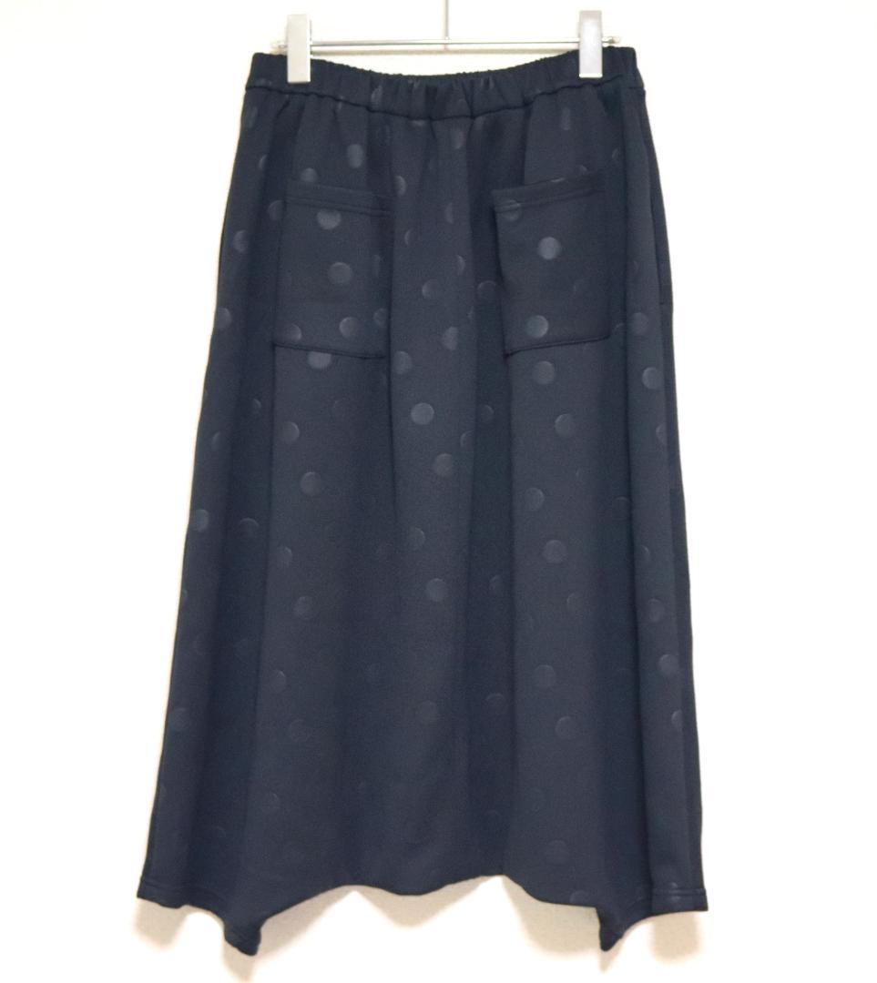 新品【慈雨 ジウ センソユニコ】エンボスドット柄 サルエルパンツ 黒 40