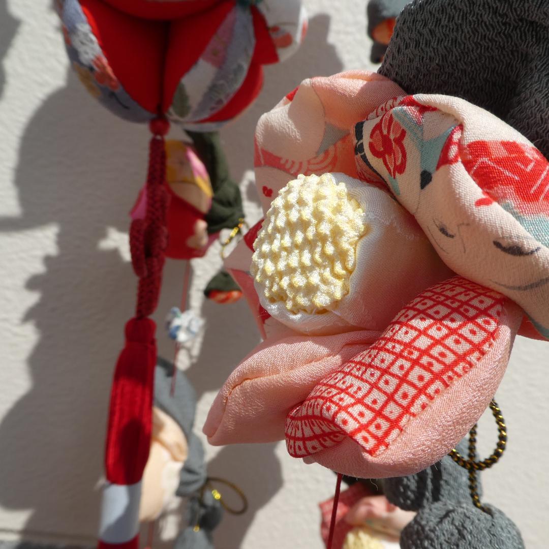 古布　正絹　吊るし雛　錦紗縮緬　疋田模様　麻の葉　くくり花　さげもん　鬼しぼ