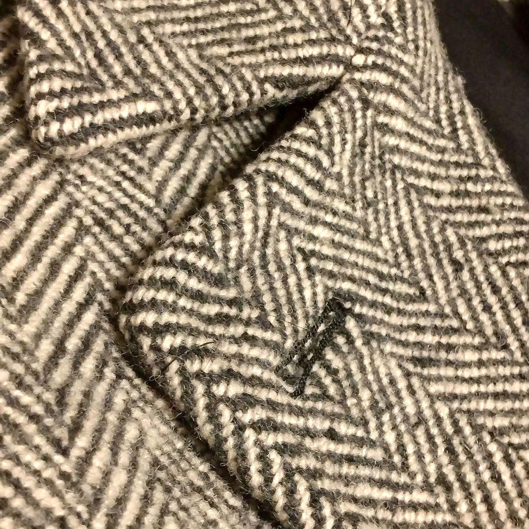 マーガレットハウエル ツイード ヘリンボーン ロングコート ブラック×ベージュ