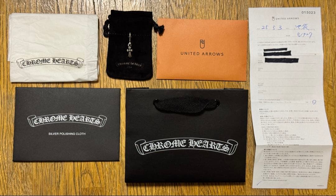 新品未使用！クロムハーツ　CHクロスベビーファットドロップイヤリング　ピアス