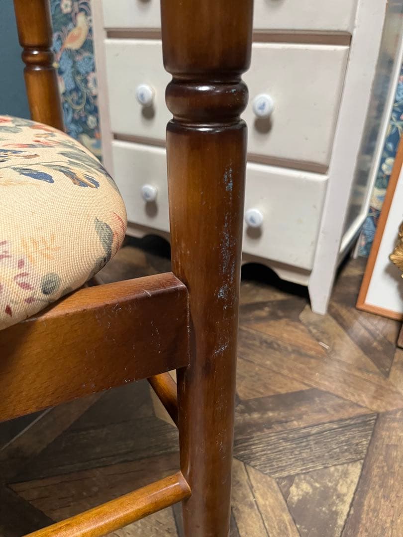 カリモク ダイニングチェア ② 花柄 椅子 セット インテリア 昭和レトロ