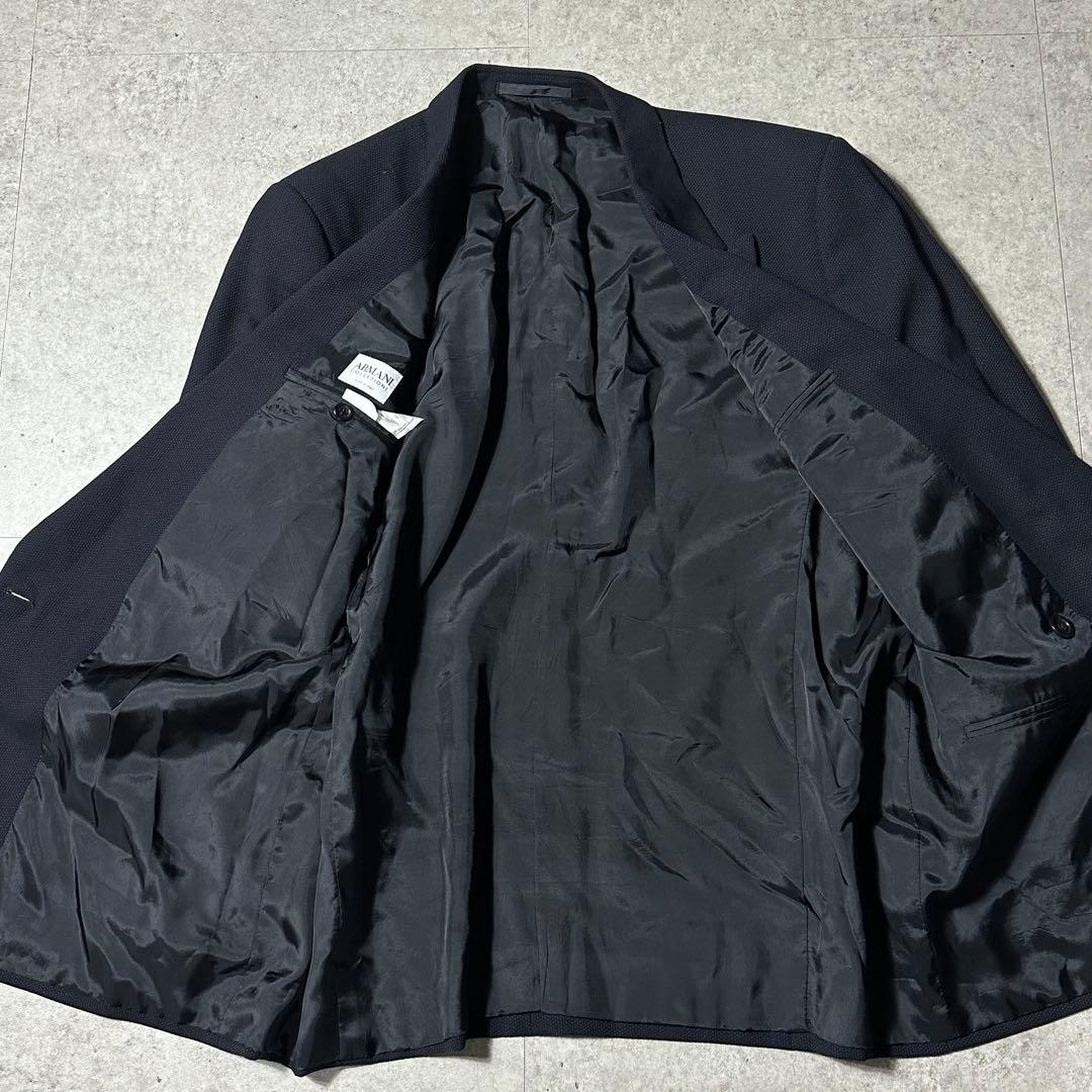 ARMANI COLLEZIONI ダブル ウールセットアップ ドット柄 黒