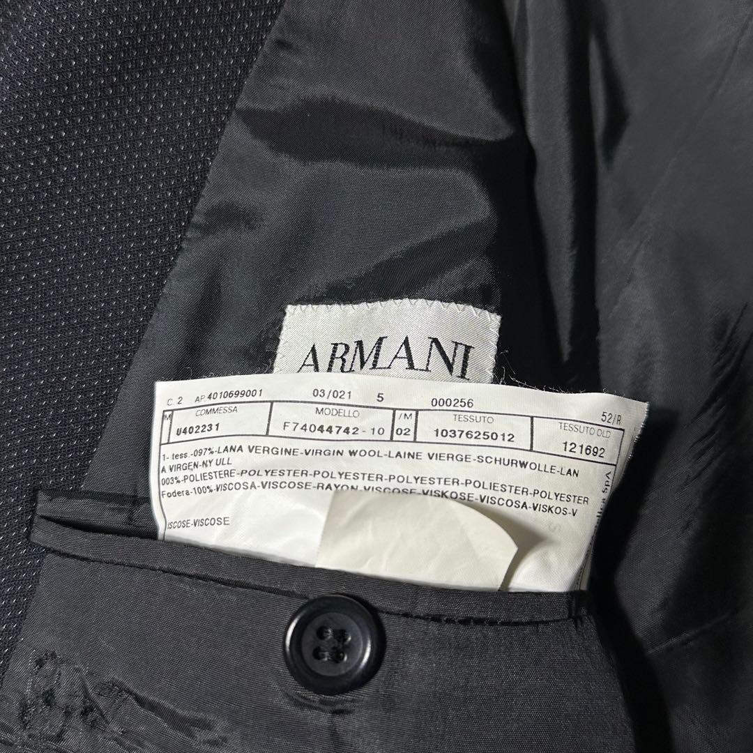 ARMANI COLLEZIONI ダブル ウールセットアップ ドット柄 黒