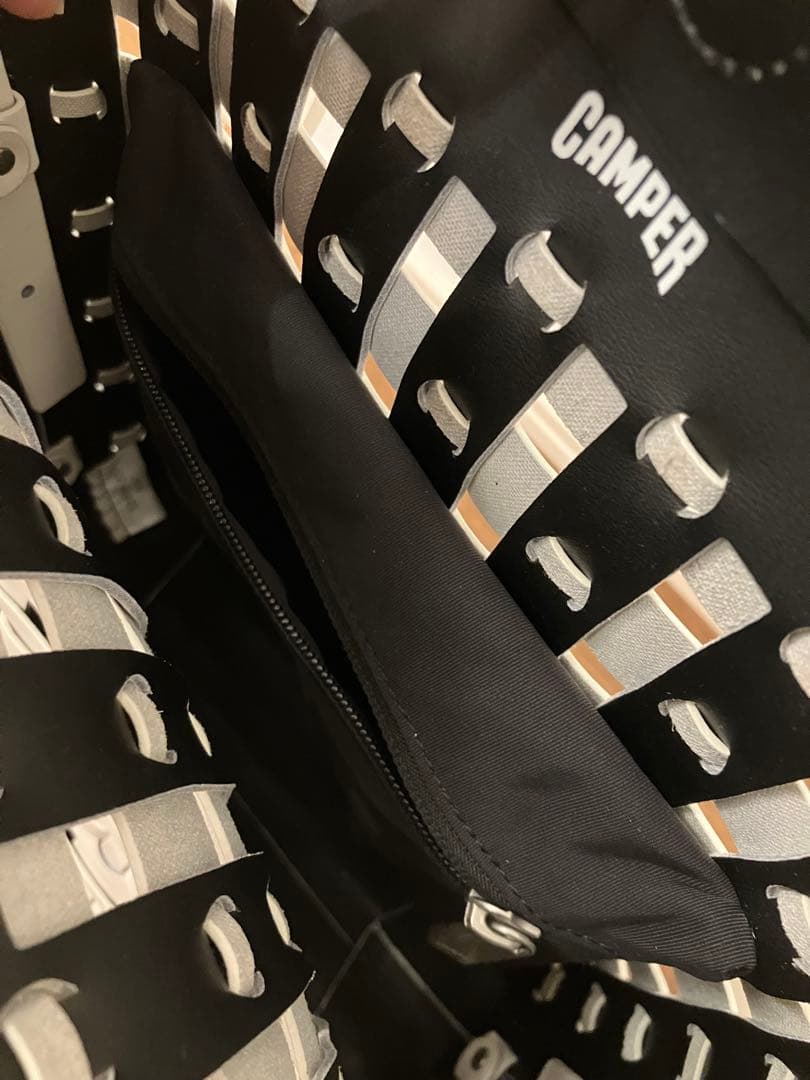 Camper ホワイト 編み込みデザイン トートバッグ レザー