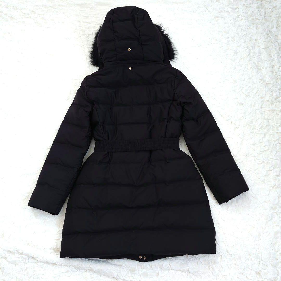 ZARA ザラ フェイクファー ロングダウンコート　ウエストベルト　M 黒