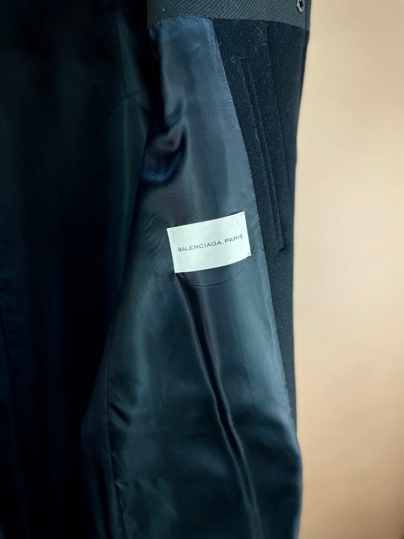 COCO様　バレンシアガ フード付きメルトンウールコート　貴重44(S)サイズ